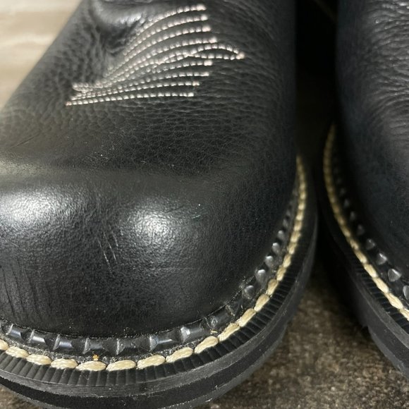 Ariat Fatbaby II Black Deertan & Purple Leather Western Boots 10004729 - Picture 4 of 12